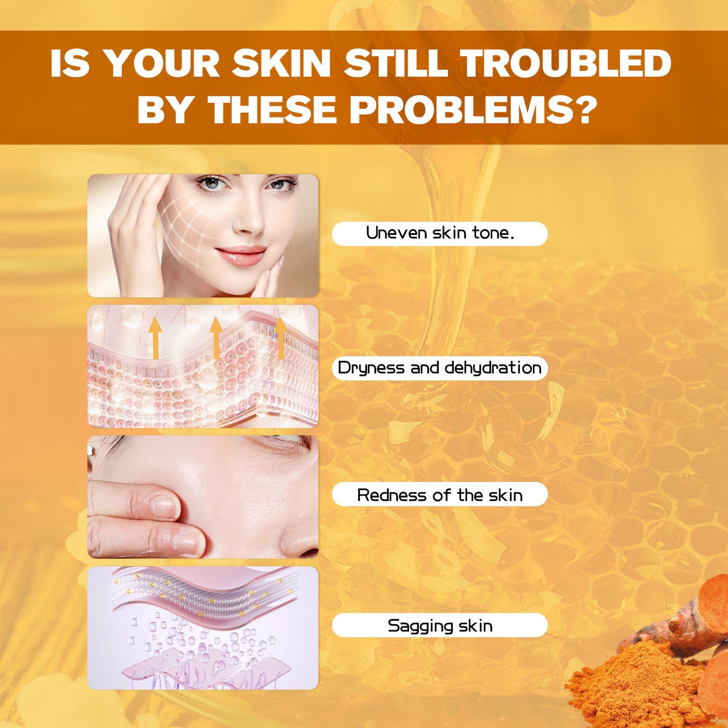 Turmeric & Honey Face Cream 50g – Daily Moisturizer with Vitamin E, Organic Vegan Herbal Formula