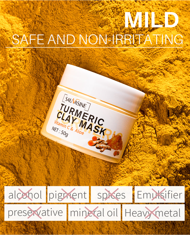 Suavasine Vitamin C, Aloe & Turmeric Clay Face Mask – Deep Cleansing, Repairing & Anti-Aging Skincare