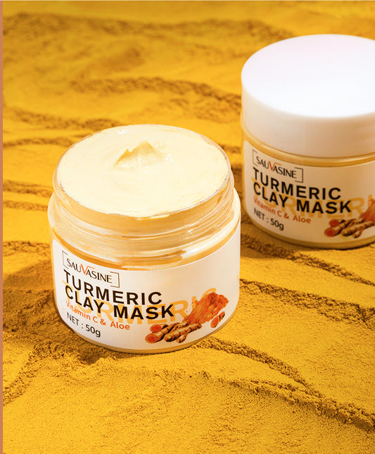 Suavasine Vitamin C, Aloe & Turmeric Clay Face Mask – Deep Cleansing, Repairing & Anti-Aging Skincare