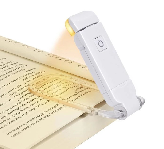 Reading Book Light USB Rechargeable Folding Portable Eye Protection 3 Light Colors Adjustable Brightness Night Lamp