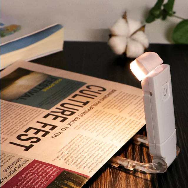 Reading Book Light USB Rechargeable Folding Portable Eye Protection 3 Light Colors Adjustable Brightness Night Lamp