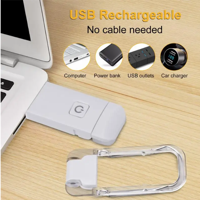 Reading Book Light USB Rechargeable Folding Portable Eye Protection 3 Light Colors Adjustable Brightness Night Lamp