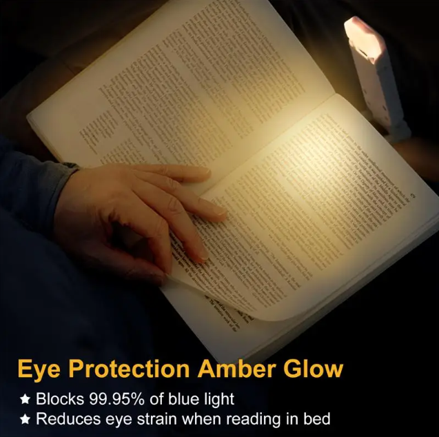 Reading Book Light USB Rechargeable Folding Portable Eye Protection 3 Light Colors Adjustable Brightness Night Lamp