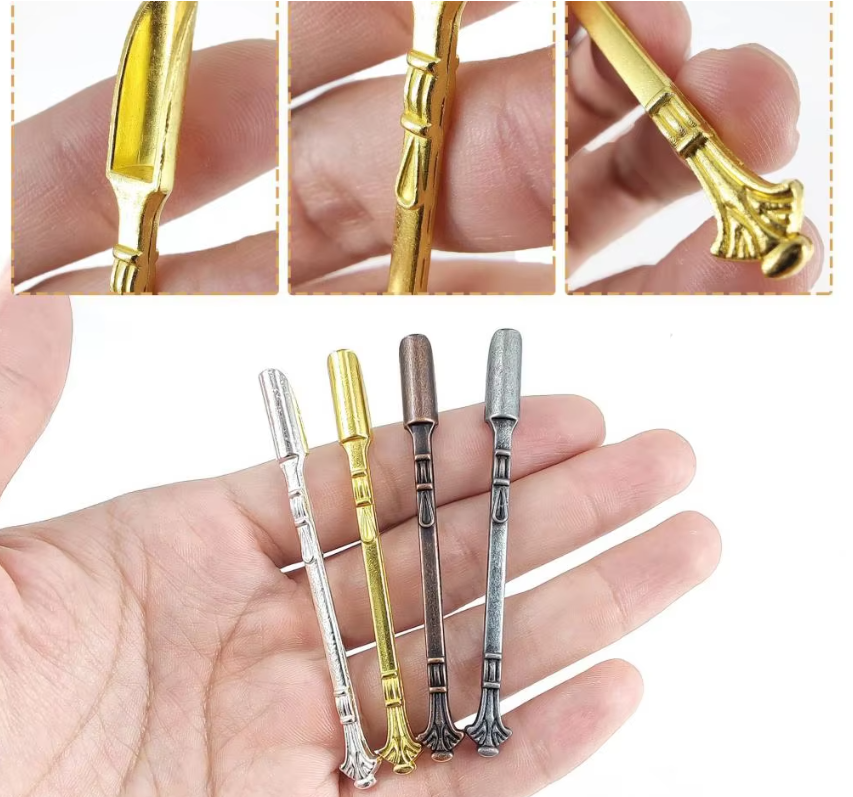 Mini Metal Coffee Powder Spoon Shovel Multifunction Copper Scoop Tableware Vintage Royal Ornament Shovel Tiny Spoon For Kitchen