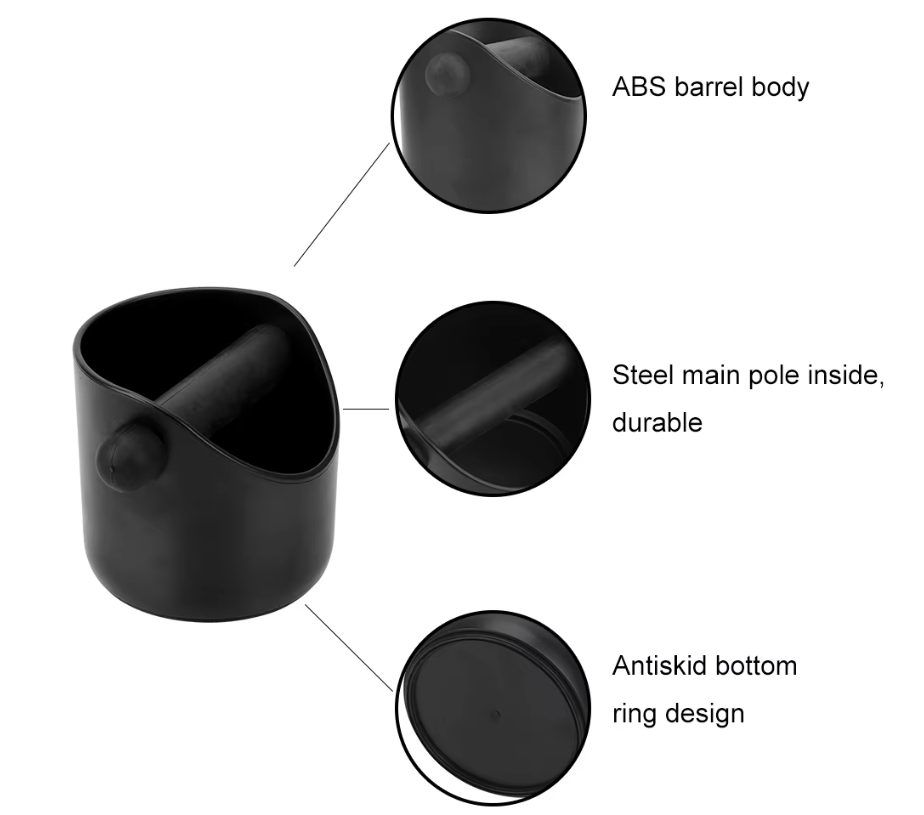 Coffee Knock Box Anti Slip Shock-absorbent Coffee Grind Dump Coffee Grind Knock Espresso Grind Dump Waste Bin Cafe For Barista