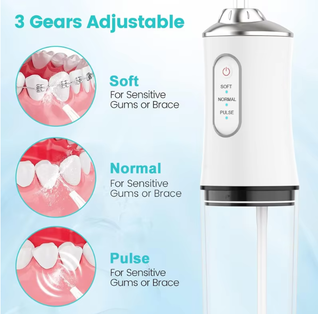 Water Dental Flosser Cordless for Teeth 3 Modes Dental Oral Irrigator Portable Rechargeable Teeth Cleaner