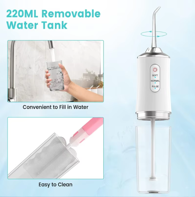 Water Dental Flosser Cordless for Teeth 3 Modes Dental Oral Irrigator Portable Rechargeable Teeth Cleaner