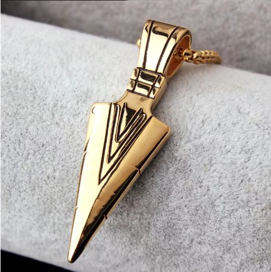 Men's Necklace Stainless Steel Metal Arrow Pendant Jewelry Chain