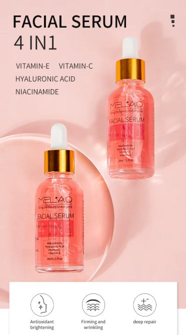 4-in-1 Anti-Aging Serum with Hyaluronic Acid, Niacinamide, Vitamin C & E