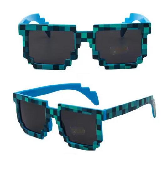 Kids Pixel Sunglasses – Blue and Pink Colors | Minecraft-Inspired Costume & Party Toy Glasses