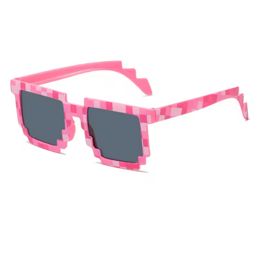 Kids Pixel Sunglasses – Blue and Pink Colors | Minecraft-Inspired Costume & Party Toy Glasses