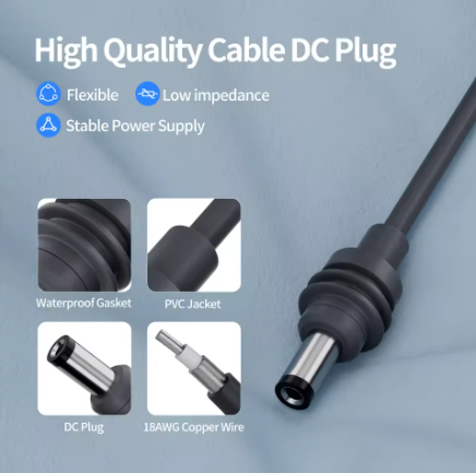 3M Dual USB Car Charger for Starlink Mini – 12V-24V Waterproof Cigarette Lighter Adapter with DC Cable & Digital Voltmeter