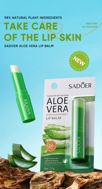 Hydrating Lip Balm with Aloe – Nourishing, Moisturizing & Crack Repair for Dry Lips | Gentle & Non-Irritating Formula
