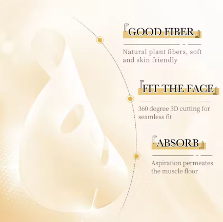 10pcs SADOER 24K Gold Face Masks with Vitamin C & Ampoule Serum – Hydrating & Firming Skincare