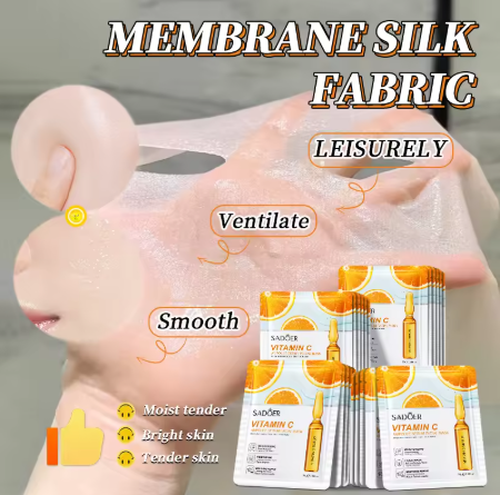 5pcs Vitamin C Ampoule Serum Face Masks – Hydrating, Brightening & Moisturizing Skincare