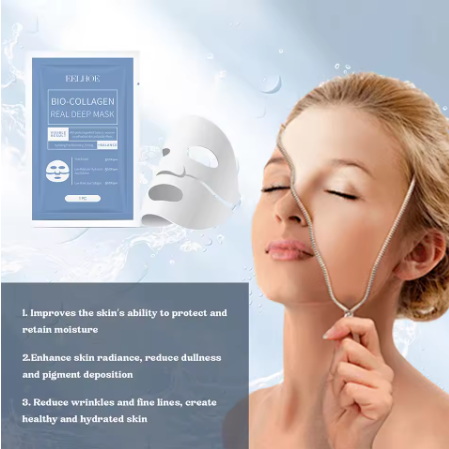 BioCollagen Deep Moisturizing Anti-Wrinkle Face Mask – Lifting & Hydrating Sheet Mask with Hydrolyzed Collagen