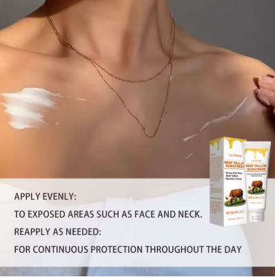 SAUVASINE Sunscreen SPF40 – Non-Greasy Sunblock with Beef Tallow, Honey & Shea Butter (80ml)