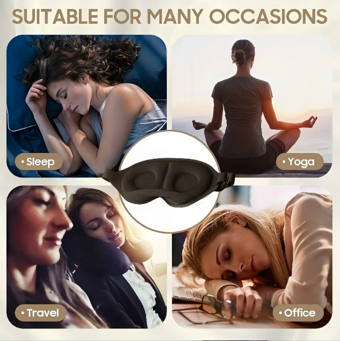 3D Contoured Eye Mask for Sleeping – Breathable, Light-Blocking Sleep Mask for Adults & Teens, Relieves Fatigue