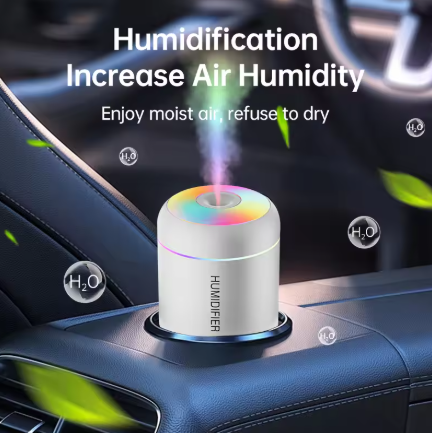 180ml Mini USB Air Humidifier & Essential Oil Diffuser – Aromatherapy Mist Maker with LED Lights for Car, Home & Bedroom