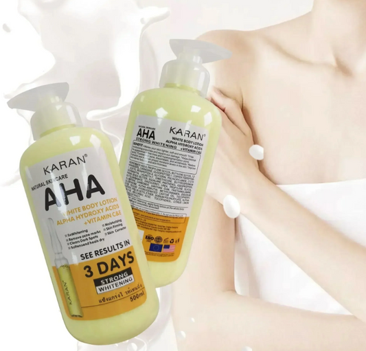 500ml Whitening Body Cream with Hydroxy Acids, Vitamin C & E – Moisturizing & Brightening Body Lotion for Skin Care, Lightening Dark Spots & Acne Marks Remova