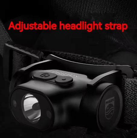 Philips LED Headlamp with Motion Sensor – Type-C Rechargeable Headlight for Camping, Fishing & Outdoor Use