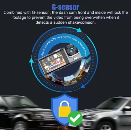 1080P Dash Cam with IR Night Vision, Loop Recording & 2" IPS Screen – 3-Camera Vehicle DVR Recorder
