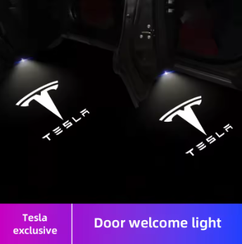 Tesla LED Door Projector Lights – 2PCS Welcome Courtesy Lamp Set for Model 3, Model Y, Model S, Model X, Cybertruck & Roadster Accessories