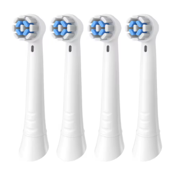 Oral-B iO Compatible Replacement Brush Heads – 4 Pack – Fits iO 2/3/4/5/6/7/8/9/10/7G – Black or White