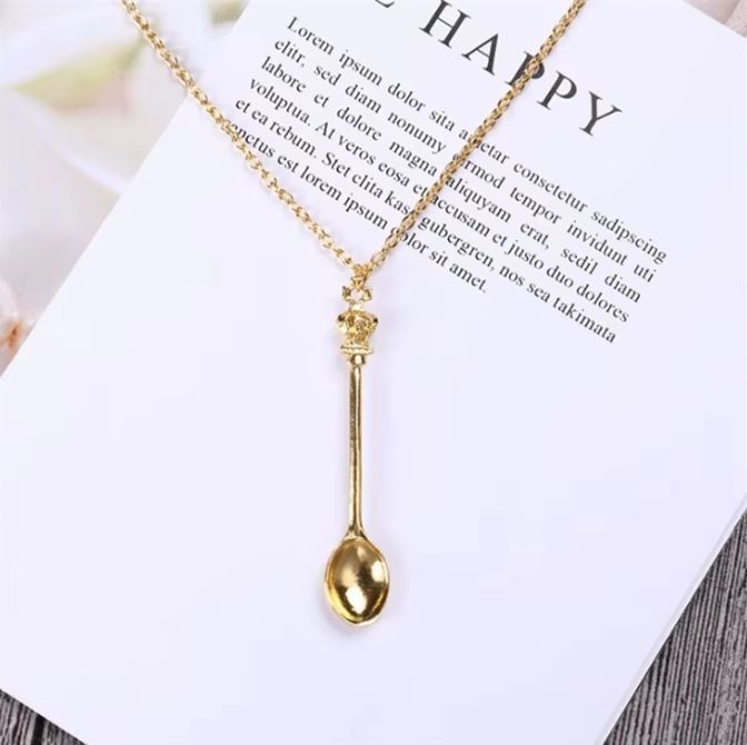 Tiny Spoon Mini Crown Pendant Festival Gift