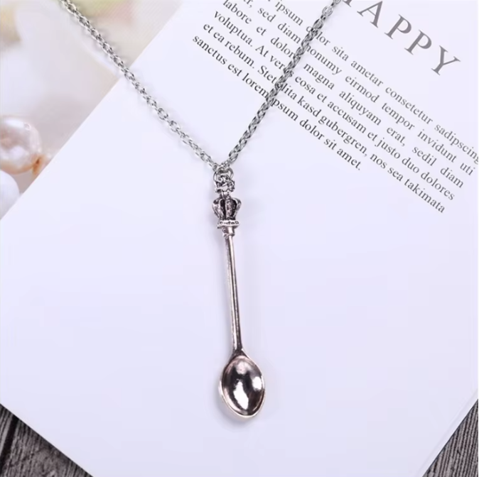 Tiny Spoon Mini Crown Pendant Festival Gift