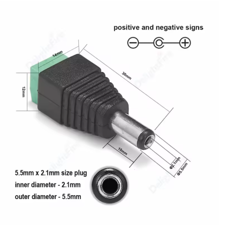 DC Jack Connector Male and/or Female fits 5.5mm*2.1mm