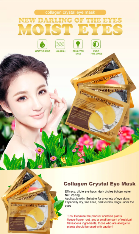 10 Pairs Gold Collagen Under Eye Masks – Nourishing, Hydrating & Anti-Wrinkle Patches