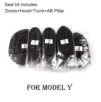 Tesla Model 3 / Model Y Door Seal Kit – Soundproof Rubber Weather Strips for Wind Noise Reduction (2017–2024)