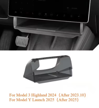 Tesla Model 3 Highland & Model Y Juniper Under Screen Storage Box – Hidden Central Console Organizer Tray Accessory