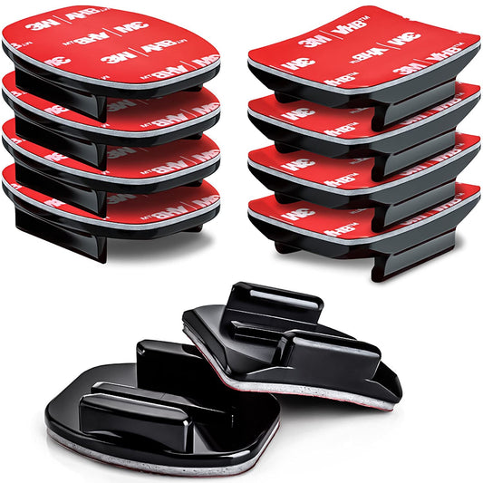 Adhesive Mounts compatible with GoPro - 2 Pack (Flat and Curved)