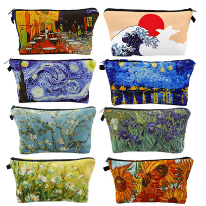 Van Gogh Starry Night Cosmetic Organizer Bag – Women’s Makeup & Travel Pouch / Multifunction Pencil Case