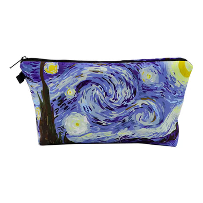 Van Gogh Starry Night Cosmetic Organizer Bag – Women’s Makeup & Travel Pouch / Multifunction Pencil Case
