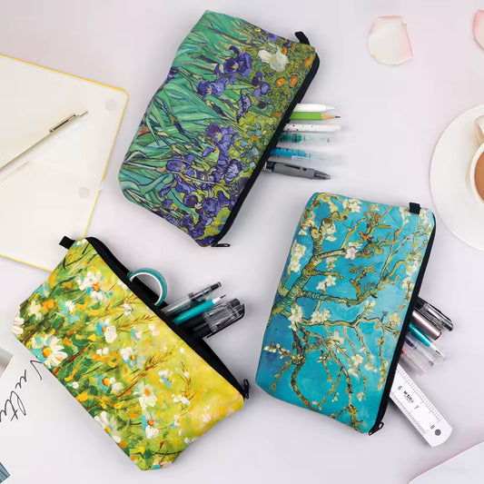 Van Gogh Starry Night Cosmetic Organizer Bag – Women’s Makeup & Travel Pouch / Multifunction Pencil Case