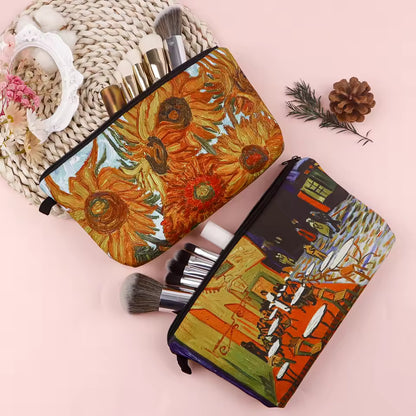 Van Gogh Starry Night Cosmetic Organizer Bag – Women’s Makeup & Travel Pouch / Multifunction Pencil Case