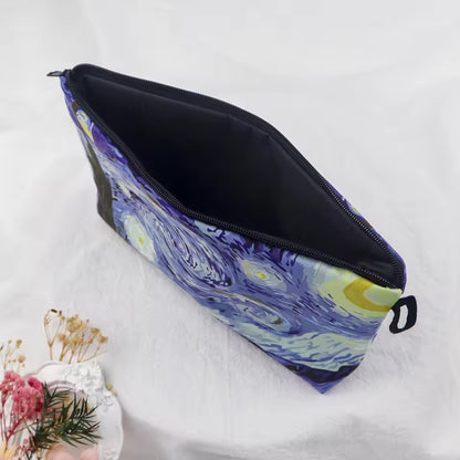 Van Gogh Starry Night Cosmetic Organizer Bag – Women’s Makeup & Travel Pouch / Multifunction Pencil Case