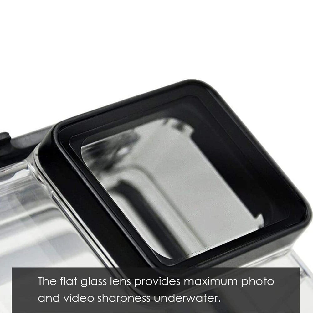 Flat glass lens port for sharp underwater photo and video