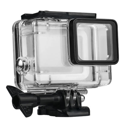 Waterproof diving housing for GoPro HERO 5, 6 and 7 Black, clear polycarbonate shell with mounting fork