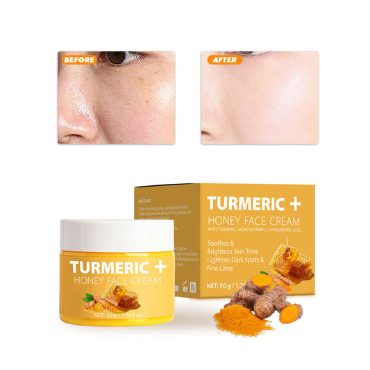 Turmeric & Honey Face Cream 50g – Daily Moisturizer with Vitamin E, Organic Vegan Herbal Formula