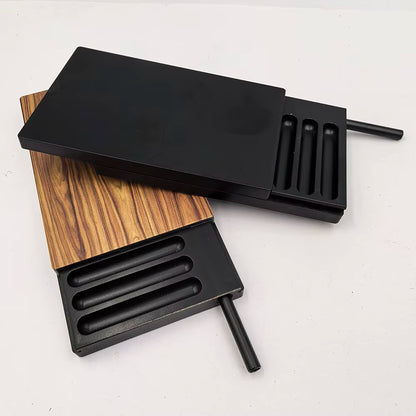 7 Compartment Pocket Storage Case with Sliding Lid & Aluminium Scoop