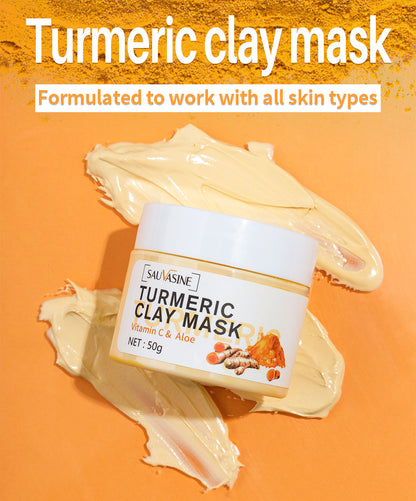 Suavasine Vitamin C, Aloe & Turmeric Clay Face Mask – Deep Cleansing, Repairing & Anti-Aging Skincare