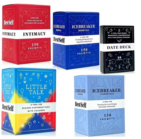 BestSelf Talking Cards: Intimacy, Date Deck, Little Talk, Ice Breaker Starter and Ice Breaker Deeper Talk