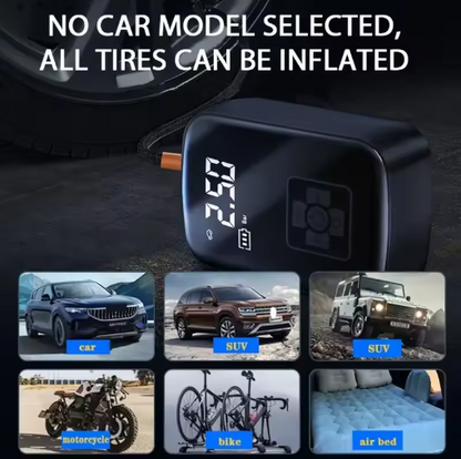 Wireless Car Tyre Pump – Portable Electric Air Compressor for Cars, Motorcycles, Bicycles & Boats