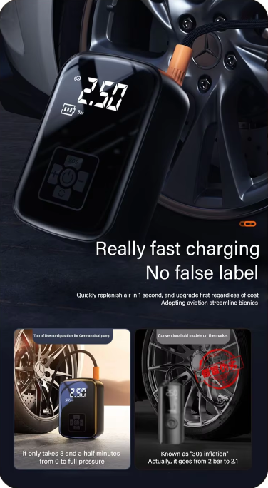 Wireless Car Tyre Pump – Portable Electric Air Compressor for Cars, Motorcycles, Bicycles & Boats