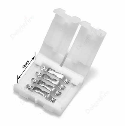 Solderless LED Strip Connector – 4-Pin 10mm & 2-Pin 8mm Clip for RGB 5050/2835 Light Strips