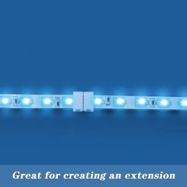 Solderless LED Strip Connector – 4-Pin 10mm & 2-Pin 8mm Clip for RGB 5050/2835 Light Strips